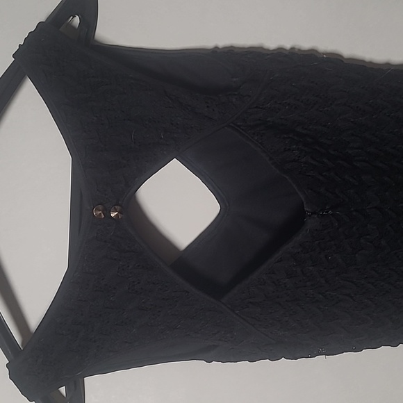 Guess black bodycon stretchy crochet-style dress with zipper US 0 XS - Picture 5 of 12